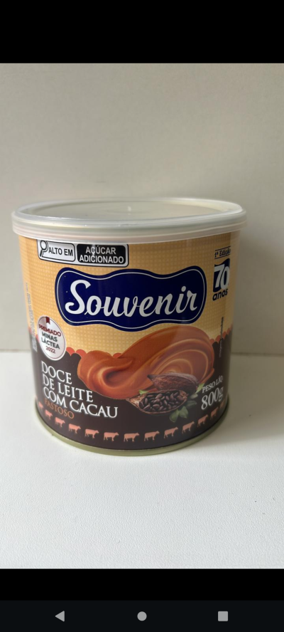 Doce souvenir leite com cacau